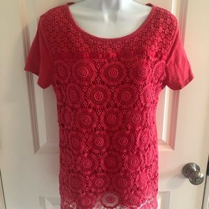 Crown and Ivy Pink Cotton Shirt